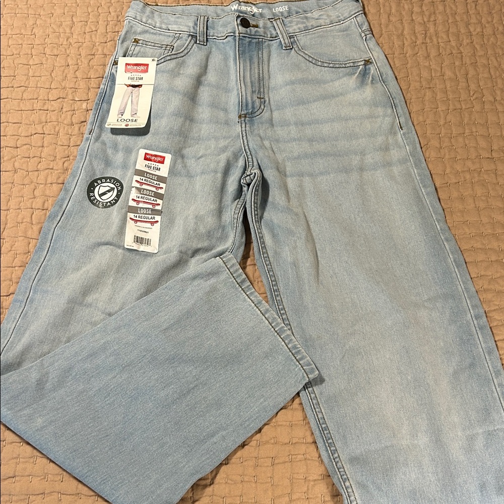 WRANGLER NWT Youth Boys Loose Light Wash Jeans
